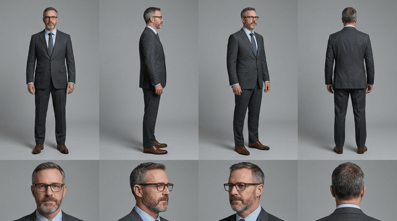 Reusable AI character sheet preview generated with MaxVideoAI Character Builder.