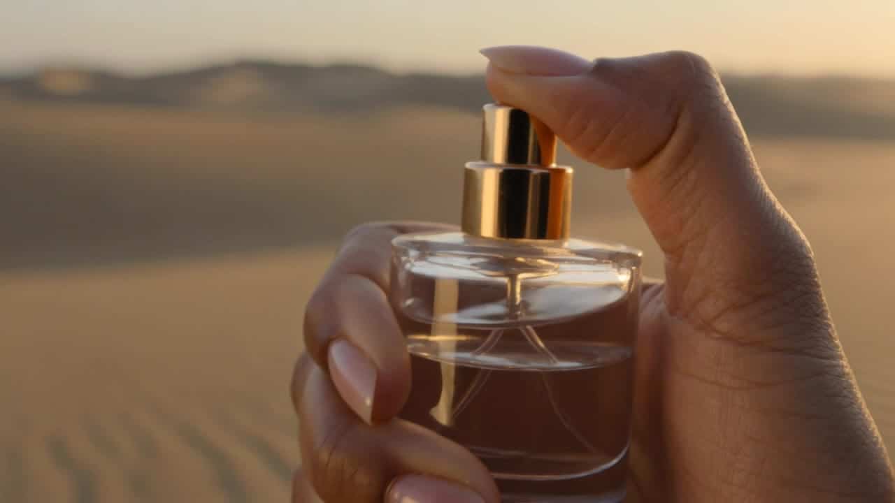 Kling 3 Standard AI video example: A premium 12-second luxury perfume commercial. Character: A mysterious woman in a black silk dress, st...