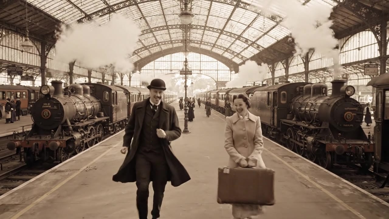 Veo 3.1 Lite romantic train-platform reunion