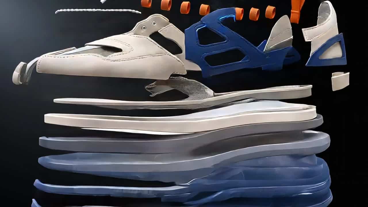 Happy Horse 1.0 AI video example: Reference roles if supplied: @Image1 anchors the final colored concept sneaker identity, stylized silho...
