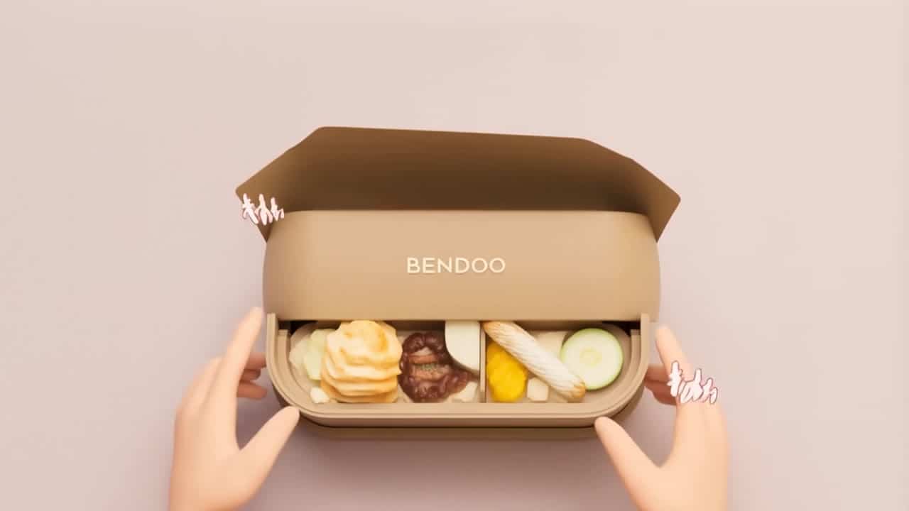 MiniMax Hailuo 02 Standard AI video example: Playful Japanese-style bento unboxing; snappy jump cuts, floating onomatopoeias, soft pastel...
