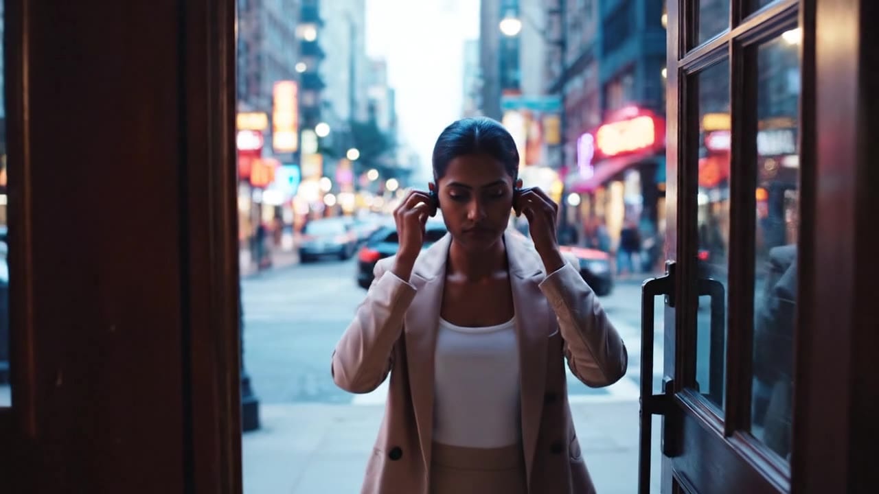Veo 3.1 wireless earbuds product ad